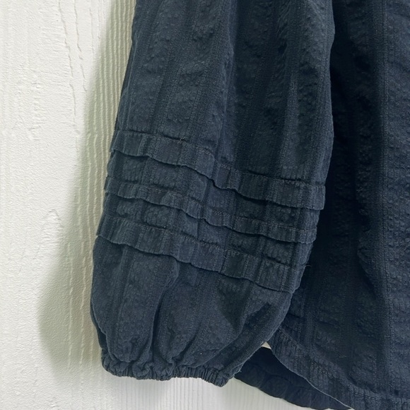 Free People - Happy Days Black Balloon Sleeves Button Down Blouse Size XS - Picture 5 of 10